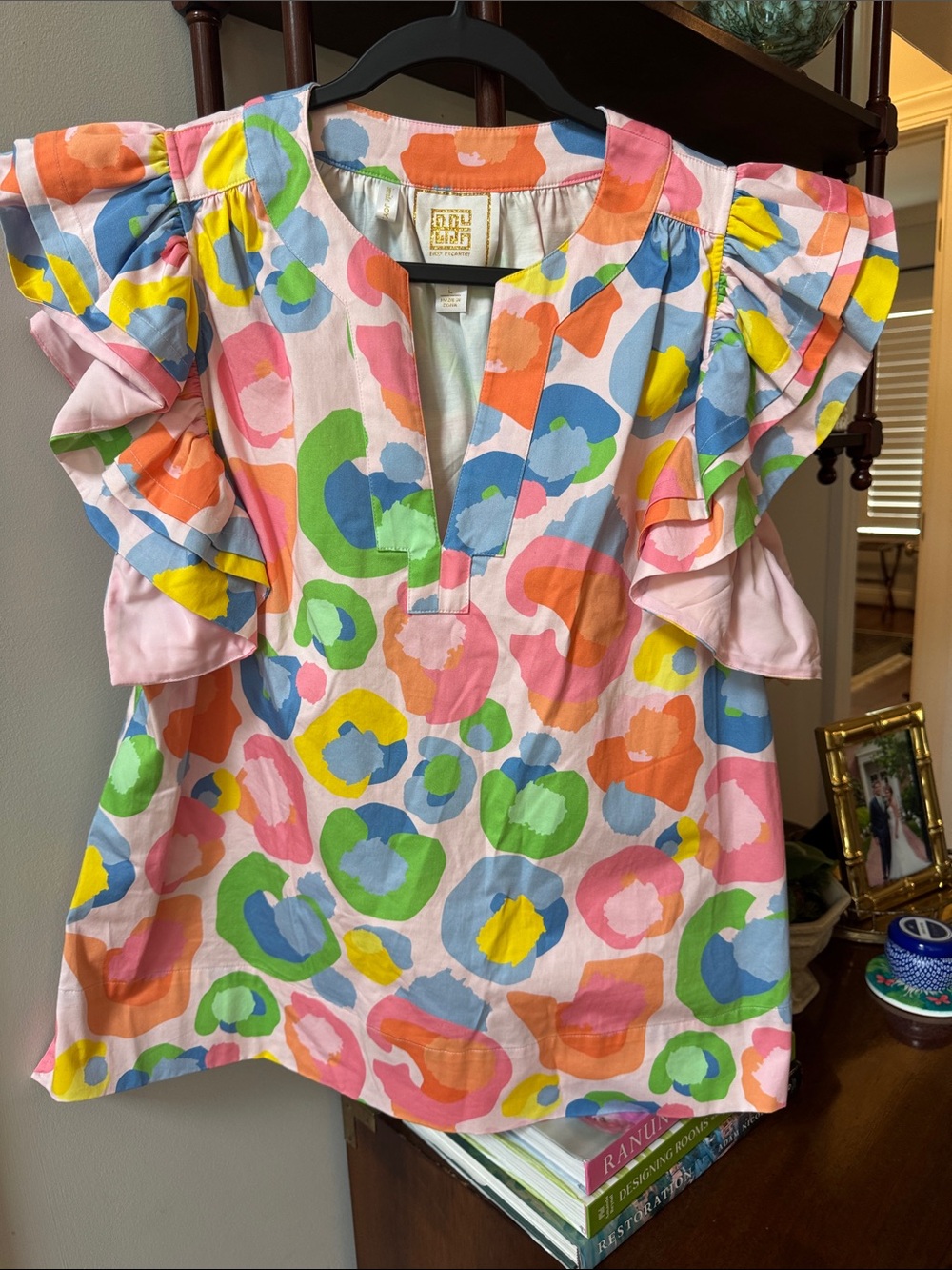 Emily McCarthy Ruffle-Sleeve Floral Print Top - Pink/Multi